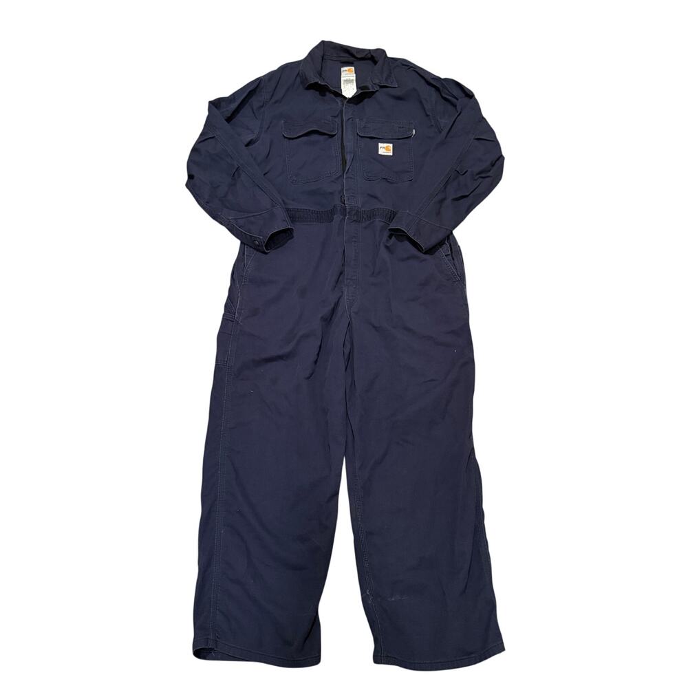 Carhartt FR Flame Resistant Coveralls Navy 50 2X Short Workwear Utility Mechanic
